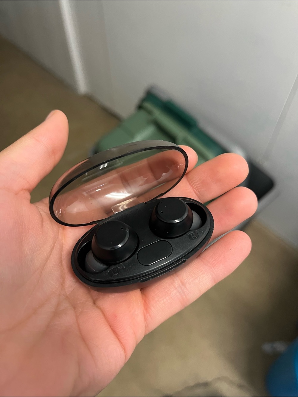 Compact Black True Wireless Earbuds with Charging Case